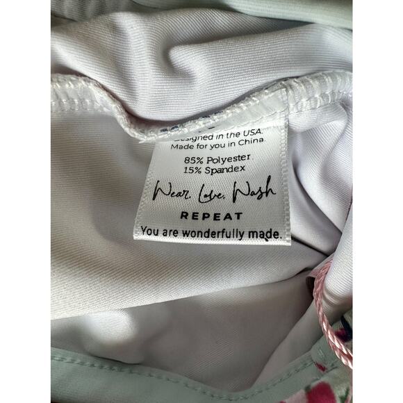 NWT SweetHoney Mary One Piece Swimsuit Regal Roses Floral Pink Green Ruffle  5 - Picture 6 of 6